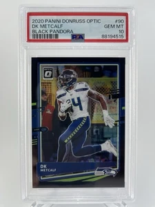 DK Metcalf 2020 Panini Donruss Optic #90 Black Pandora /25 PSA 10 Pop 1 Seahawks - Picture 1 of 2
