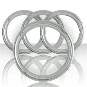 SET OF 4 16" CHROME WHEEL TRIM RINGS BEAUTY RIMS RING RIM TIRE BANDS for GM - Picture 1 of 9