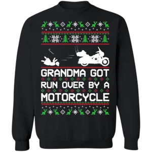Motorcycle HD Ugly Christmas Grandma Got Run Over Crewneck Sweatshirt - Bild 1 von 7