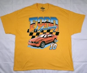 Ford Mustang 10 Yellow Men's T Shirt 4X - Picture 1 of 4