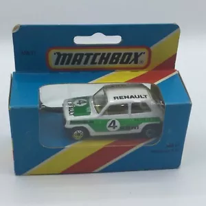 Coche de rally Matchbox 1-75 MB21 Renault 5 TL verde y blanco sin usar, en caja - Imagen 1 de 5