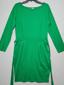 Casual Long Sleeve Belted Bodycon Sheath Dress With Pockets Womens Size Large - Picture 1 of 9