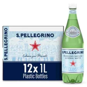 S.Pellegrino Sparkling Natural Mineral Water, 33.8 fl oz. Plastic Bottles (Pa... - Picture 1 of 9