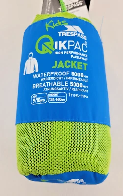Kids Trespass QIKPAC High Performance Packaway Jacket Waterproof 5000mm - Cobalt Foto 1 de 4
