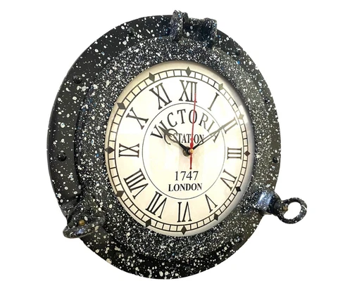12" Marine Antique Ship Porthole Clock Nautical Beach Style Decorative Clock Cover