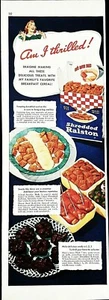 Ralston Frühstück Müsli Werbung Vintage 1942 Original Werbung 12,75 x 4,5" - Bild 1 von 3