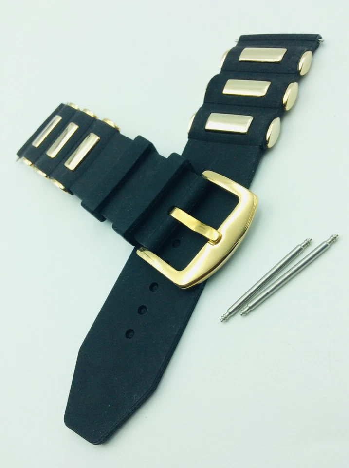 26mm Black watch strap INVICTA Gold Buckle Band Pro Diver 6981 1435 6084 4060 - Image 1 of 4