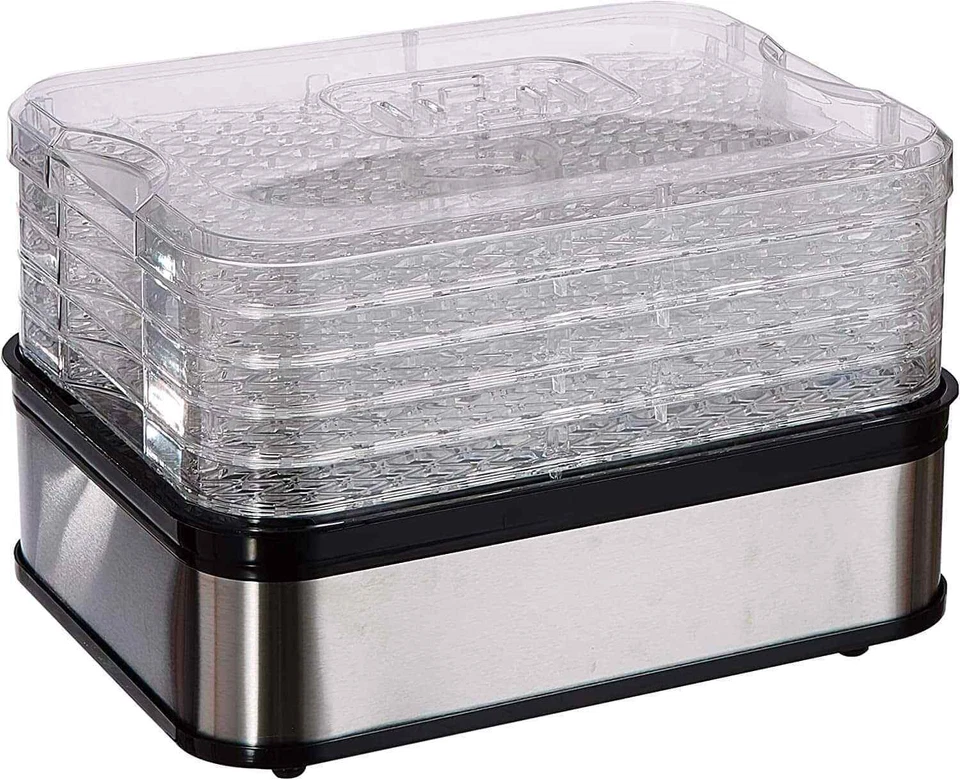 Melchioni Babele Plus 250W Essicatore Alimentare con 5 Ripiani - Nero/Argento