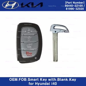 OEM FOB Smart Key w/ Blank Key 954403Z100 819963Z020 2p For Hyundai i40 12-14 - Picture 1 of 3