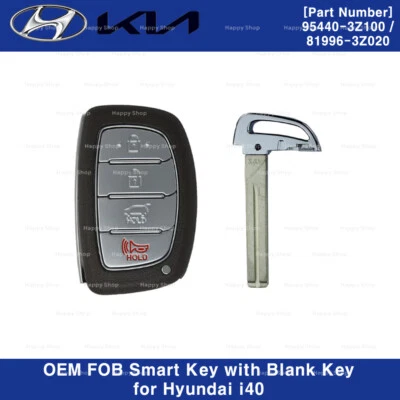 OEM FOB Smart Key w/ Blank Key 954403Z100 819963Z020 2p For Hyundai i40 12-14 - Image 1 of 3