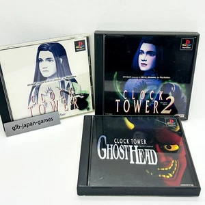 PS1 CLOCK TOWER 1 & 2 Ghost Head Playstation set of 3 games Japan import Used - Picture 1 of 16