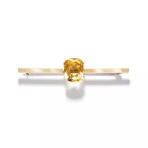 Citrin Stabbrosche in 15k Gelbgold 06-09-0001 - Bild 1 von 2
