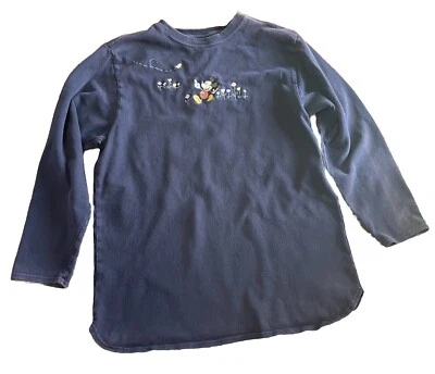 Suéter Vintage Disney Bordado Azul Marino Mickey Mouse Talla Mediana Foto 1 de 4