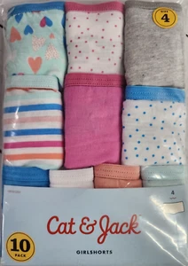 Cat & Jack Girls Underwear 10 pk, Various Colors/Design Size 4, New in Packaging - Picture 1 of 5