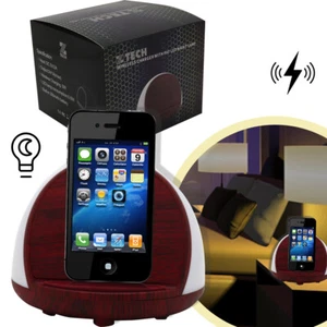 Zummy Wood Wireless Charger With LED Night Lamp - Picture 1 of 5