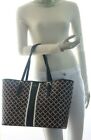 Brooks Brothers Women's Saffiano Printed Leather Carry-All Tote Laptop Bag Navy