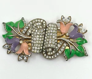 Broche Floral Coro Dueto Zapato Clips de Piel con Estrás Esmalte Flores Dúo - Imagen 1 de 15