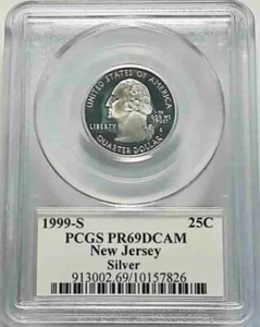 1999 S 25C Silver State Quarter New Jersey Proof PR69 DCAM PCGS - Picture 1 of 2