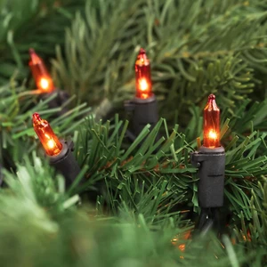 Halloween Mini Licht Set - orange - 7' schwarzer Draht - 35ct - Bild 1 von 12