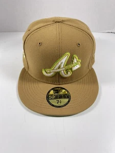 New Era Atlanta Braves Toasted Pastry 5950 Hat Size 7 3/8 Lime Green UV - Picture 1 of 8