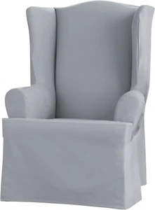 Surefit Heavyweight Cotton Duck Slipcover for Wing Chair - Pacific Blue - Picture 1 of 3