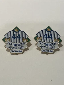 2 CHASE JULY 6, 2002 NEW YORK YANKEES SGA OLD TIMERS DAY REGGIE JACKSON #44 PINS - Picture 1 of 2