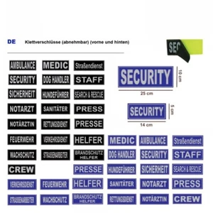 reflektierende Patch mit Klett vorne/hinten SECURITY, SICHERHEIT, EINSATZLEITER - Bild 1 von 2
