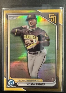Bowman Draft Leo De Vries 2024 refractor cromado dorado RC #/50 Padres #BDC-116 - Imagen 1 de 2