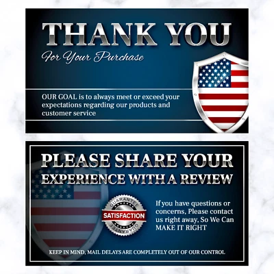 Ebay CLASSY Seller Thank You Business Cards (Shield), Bulk, for Ebay, Amazon - Image 1 of 4