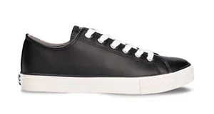 Women vegan sneakers size 9 Black Apple Skin Organic Cotton low-top minimalist - Picture 1 of 7