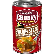 Campbell’s Chunky Soup, Sirloin Steak With Hearty Vegetables Soup, 18.8 Oz Can