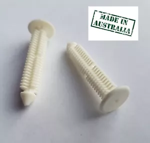 20 Xmas Tree White Long 6mm - 6.8mm Trim Panel Clip Plastic Fastener Industrial - Picture 1 of 1