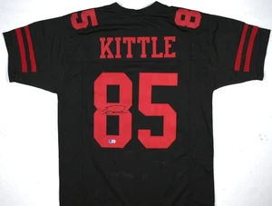 George Kittle Autographed Black Pro Style Jersey - Beckett W Hologram *Black - Picture 1 of 3