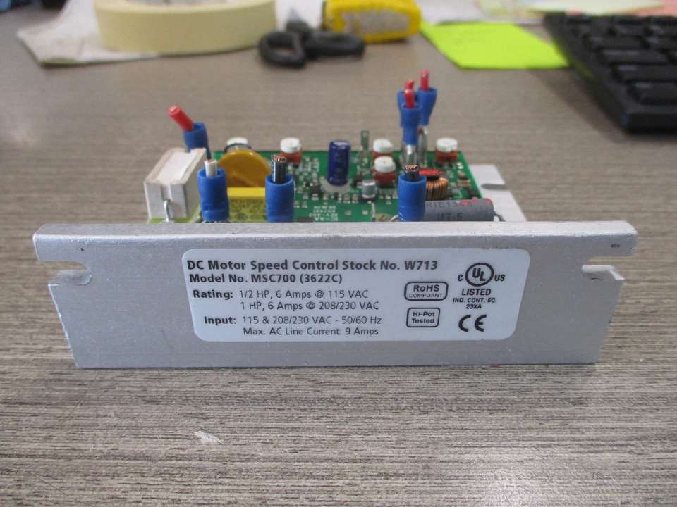 MagneTek DC Motor Speed Control MSC700 (3622C) 1HP 115/208/230V 50/60Hz 9A Used - Image 1 of 3