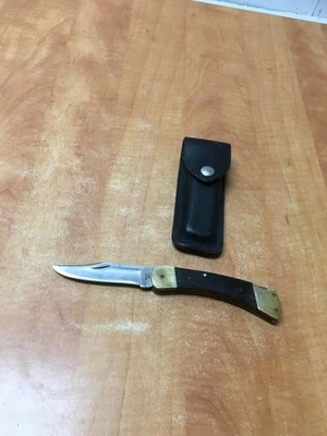 Vintage 1974-1980 Buck 110 2 Dot Lockback Folding Hunter Knife w/Original Sheath - Image 1 of 4