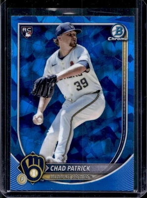 2025 Bowman Chrome Sapphire Chad Patrick Rookie RC #28 Brewers - Image 1 of 2