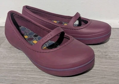 Женские туфли на плоской подошве Crocs размер 8 Crocband Mary Jane фиолетовые  - Изображение 1 из 4