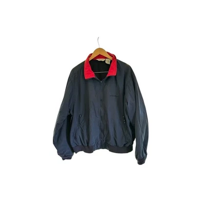 Chaqueta vintage de 1990 Y2K Streetwear Eddie Bauer azul marino profundo con cremallera para hombre talla grande L Foto 1 de 2