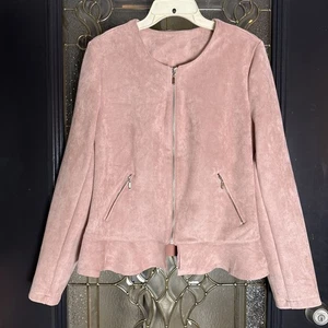 Love Scarlett Faux Suede jacket Pink Women’s Size Medium - Picture 1 of 7