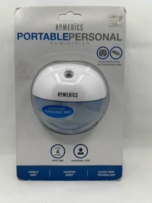 BRAND NEW HOMEDICS PERSONAL TRAVEL PORTABLE ULTRASONIC HUMIDIFIER - Image 1 of 2