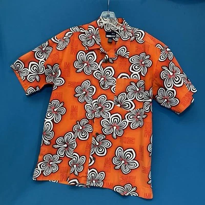 Vintage Gotcha Men’s Hawaiian Shirt Size M Short Sleeve Logo Cotton 1 Pocket - Image 1 of 4