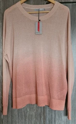 Oasis rose ombre lurex shimmer long sleeve jumper size XL - Image 1 of 4