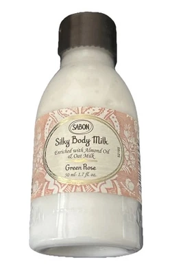 Молоко для тела SABON Silky ЗЕЛЕНОЕ РОЗОВОЕ с миндальным маслом и овсяным молоком 50 мл/1,7 жидкой унции НОВОЕ - Изображение 1 из 3