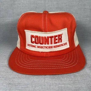 Vintage COUNTER Patch Trucker Hat Snapback Mesh Swingster Cap USA Made Farm - Picture 1 of 8