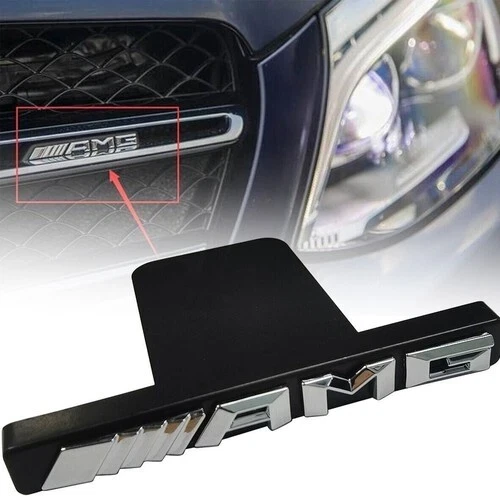 *Fit For Mercedes-Benz AMG Front Grill Badge Emblem GT Panamericana Silver - Изображение 1 из 4