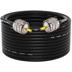 RG58 Koaxialkabel 49,2 Fuß, CB-Koaxialkabel, UHF PL259 Stecker auf Stecker Koaxial 50 O... - Bild 1 von 6