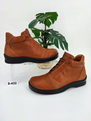 Footprints By Birkenstock Women's Pescara Brown Laced Leather Ankle Boots Size 8 - Image 1 of 4