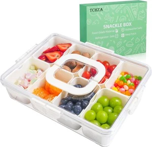 Snackle Box Container, Dishwasher Safety - Divided Serving Tray with Clear - Picture 1 of 6