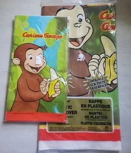Curious George Monkey Tablecloth Birthday Party 54 x 84 Table Cover 8 Loot Bags - Picture 1 of 6