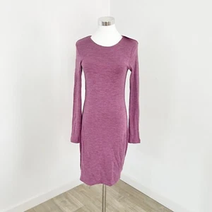 Kookai Dress Womens Size 2 AU 12 Wineberry Marble Tarryn Mini Bodycon Wool New - Picture 1 of 8